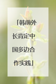 韩前外长肯定中国多边合作实践