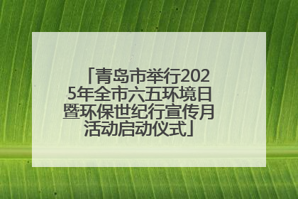 青岛市举行2025年全市六五环境日暨环保世纪行宣传月活动启动仪式