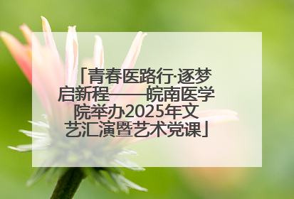 青春医路行·逐梦启新程——皖南医学院举办2025年文艺汇演暨艺术党课