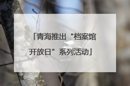 青海推出“档案馆开放日”系列活动