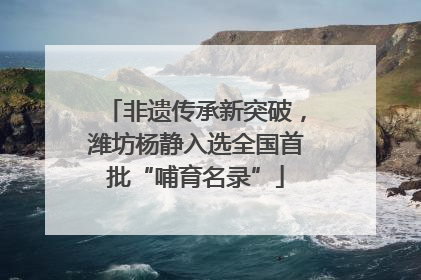 非遗传承新突破，潍坊杨静入选全国首批“哺育名录”