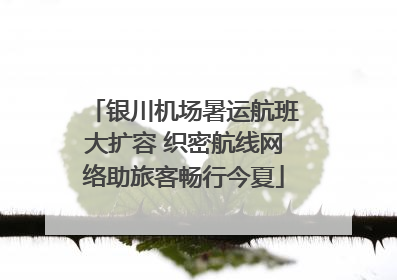 银川机场暑运航班大扩容 织密航线网络助旅客畅行今夏