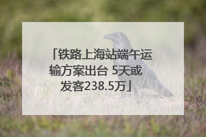 铁路上海站端午运输方案出台 5天或发客238.5万