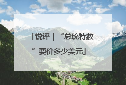 锐评｜“总统特赦”要价多少美元
