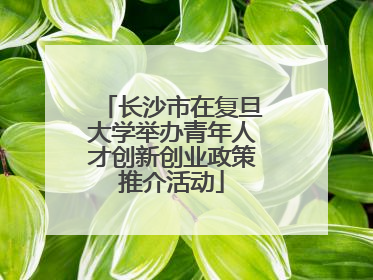 长沙市在复旦大学举办青年人才创新创业政策推介活动