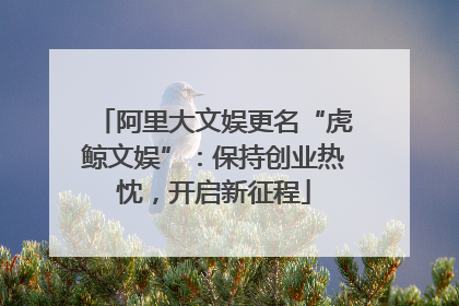 阿里大文娱更名“虎鲸文娱”：保持创业热忱，开启新征程