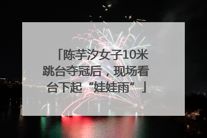 陈芋汐女子10米跳台夺冠后，现场看台下起“娃娃雨”