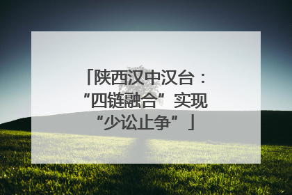 陕西汉中汉台：“四链融合”实现“少讼止争”