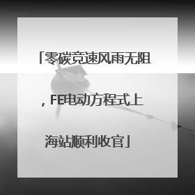 零碳竞速风雨无阻，FE电动方程式上海站顺利收官
