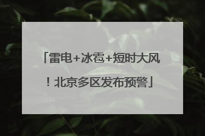 雷电+冰雹+短时大风！北京多区发布预警