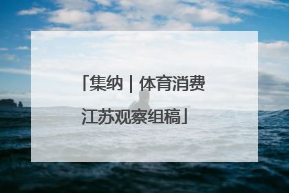 集纳｜体育消费江苏观察组稿