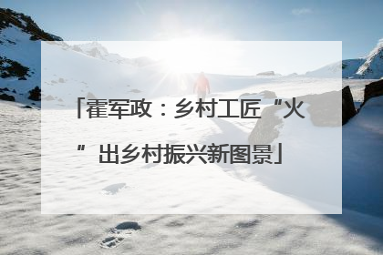 霍军政：乡村工匠“火”出乡村振兴新图景
