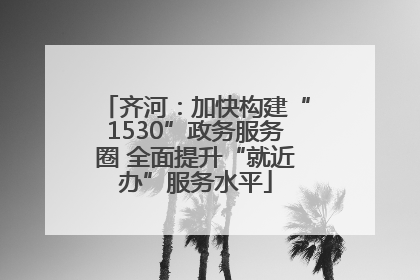 齐河：加快构建“1530”政务服务圈 全面提升“就近办”服务水平