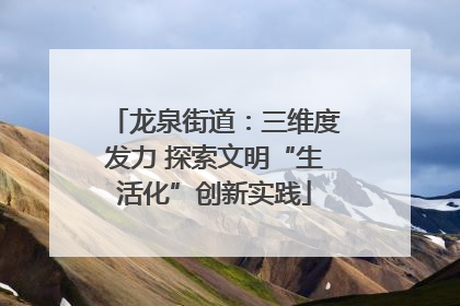 龙泉街道：三维度发力 探索文明“生活化”创新实践