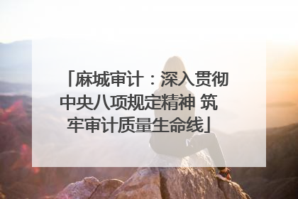 麻城审计：深入贯彻中央八项规定精神 筑牢审计质量生命线