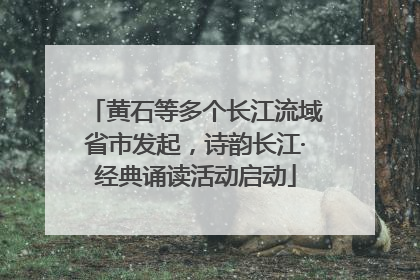 黄石等多个长江流域省市发起，诗韵长江·经典诵读活动启动