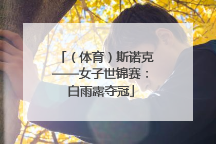 （体育）斯诺克——女子世锦赛：白雨露夺冠