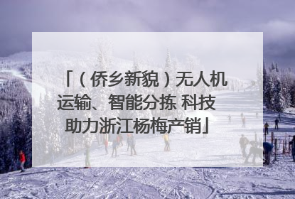 （侨乡新貌）无人机运输、智能分拣 科技助力浙江杨梅产销