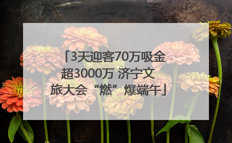3天迎客70万吸金超3000万 济宁文旅大会“燃”爆端午