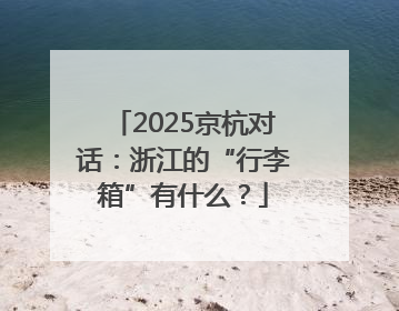 2025京杭对话：浙江的“行李箱”有什么？