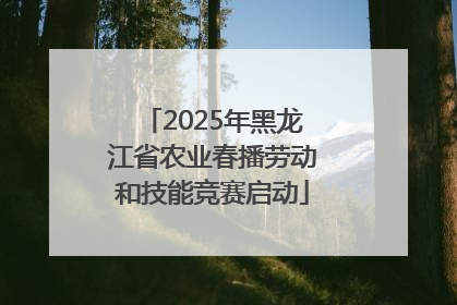 2025年黑龙江省农业春播劳动和技能竞赛启动