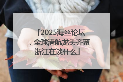 2025海丝论坛，全球港航龙头齐聚浙江在谈什么