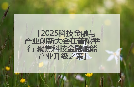2025科技金融与产业创新大会在普陀举行 聚焦科技金融赋能产业升级之策