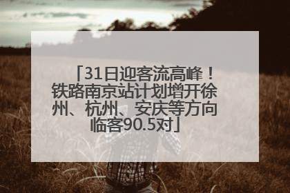 31日迎客流高峰！铁路南京站计划增开徐州、杭州、安庆等方向临客90.5对