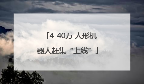 4-40万 人形机器人赶集“上线”