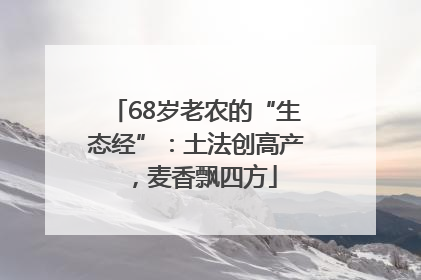 68岁老农的“生态经”：土法创高产，麦香飘四方