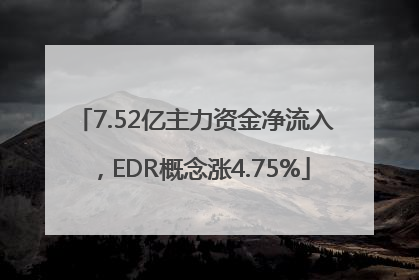 7.52亿主力资金净流入，EDR概念涨4.75%