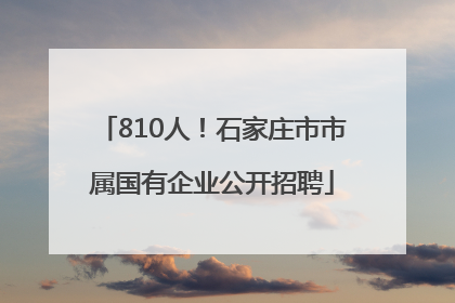 810人！石家庄市市属国有企业公开招聘