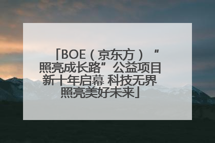 BOE（京东方）“照亮成长路”公益项目新十年启幕 科技无界照亮美好未来